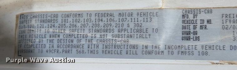 image for item ED2118 2002 Freightliner FL70 street sweeper truck