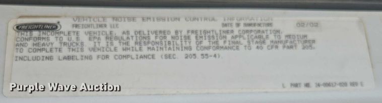 image for item ED2118 2002 Freightliner FL70 street sweeper truck