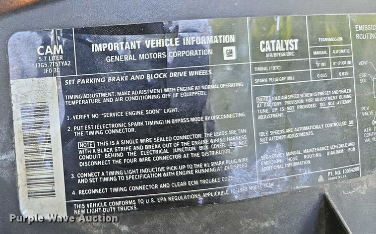 image for item ED2124 1988 Chevrolet C1500 pickup truck