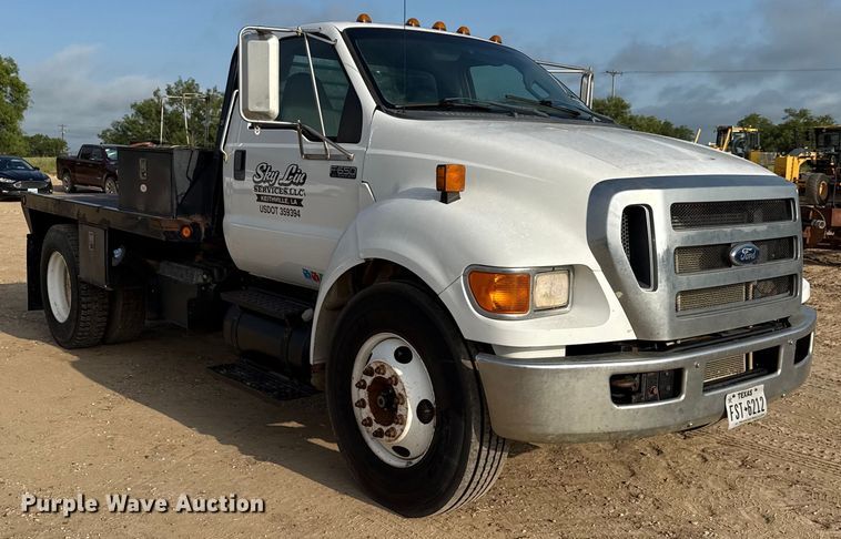 image for item ED5741 2011 Ford F650 Super Duty XL flatbed truck