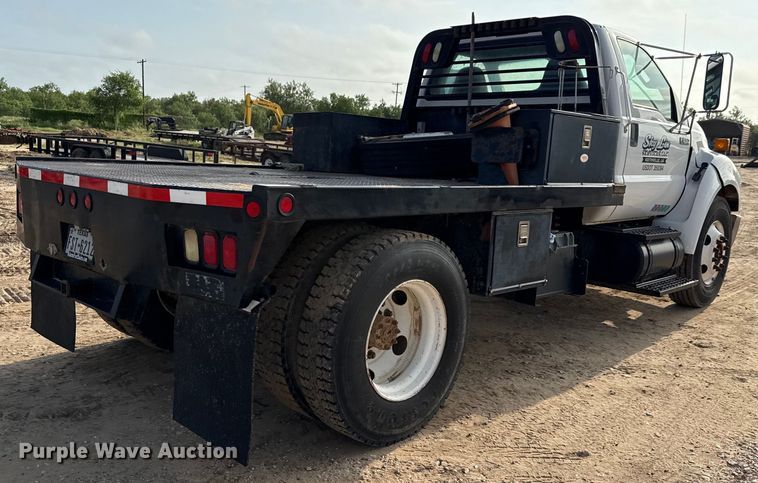 image for item ED5741 2011 Ford F650 Super Duty XL flatbed truck