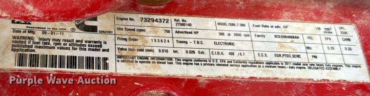 image for item ED5741 2011 Ford F650 Super Duty XL flatbed truck