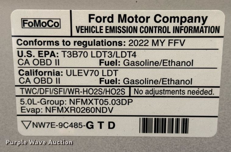 image for item ED5753 2022 Ford F150 STX SuperCrew pickup truck