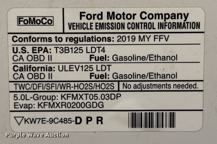 image for item ED5754 2019 Ford F150 XLT SuperCrew pickup truck