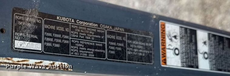 image for item ED5763 2017 Kubota F3990 lawn mower