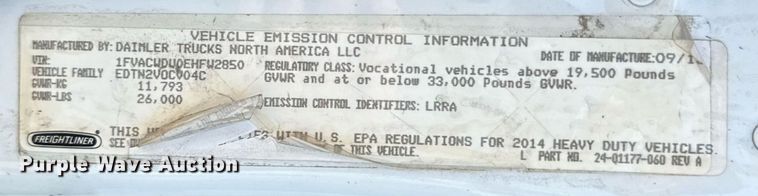 image for item ED5797 2014 Freightliner Business Class M2 flatbed truck