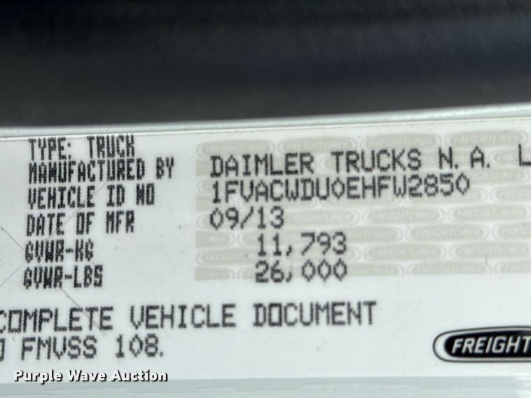 image for item ED5797 2014 Freightliner Business Class M2 flatbed truck