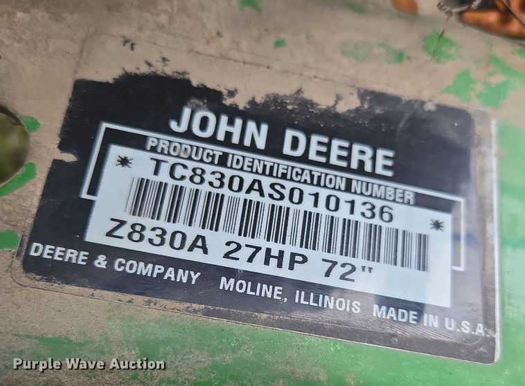 image for item EF1608 John Deere Z830A ZTR lawn mower