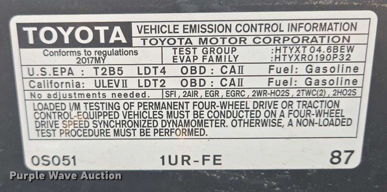 image for item EF1622 2017 Toyota Tundra SR5 CrewMax pickup truck