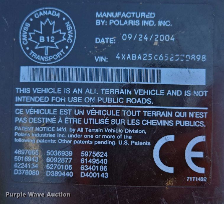 image for item EF1628 2005 Polaris TrailBlazer 250 ATV