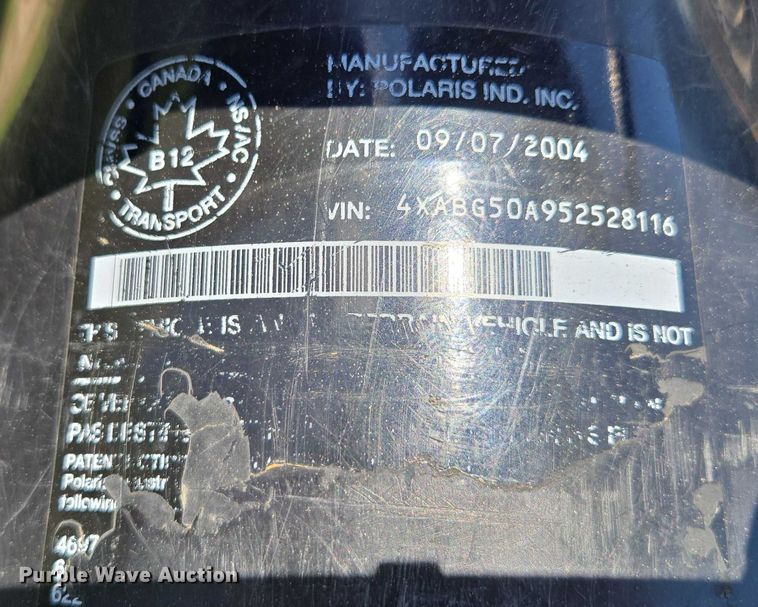 image for item EF1629 2005 Polaris Scrambler 500 ATV