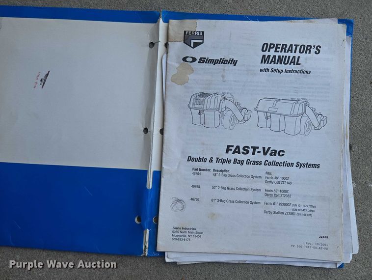image for item EF1636 Simplicity Stallion ZT2561 ZTR lawn mower