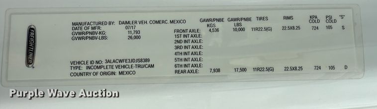 image for item EG0872 2018 Freightliner  Business Class M2 box truck