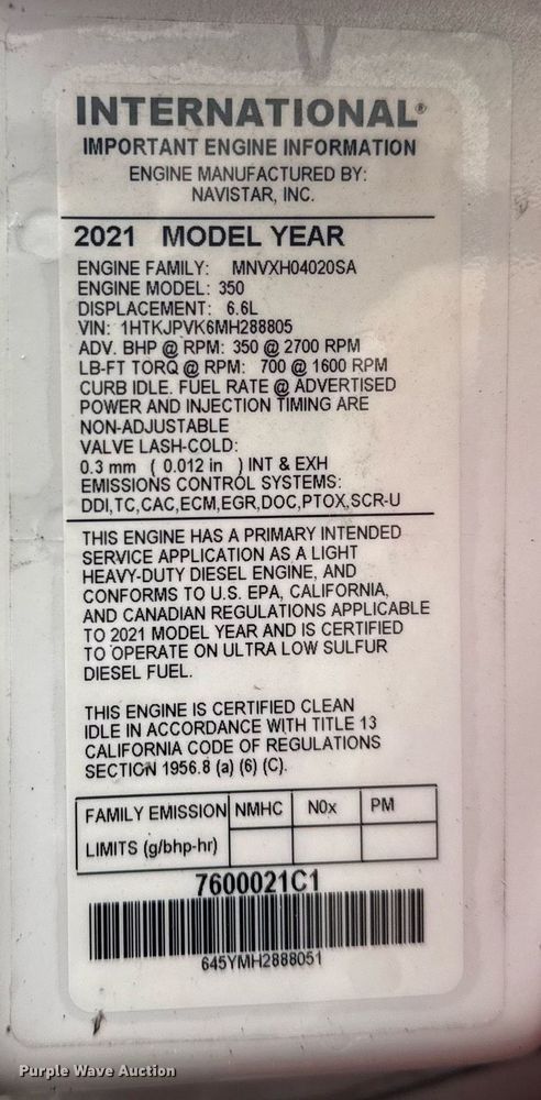 image for item EG5793 2021 Chevrolet Silverado 5500HD Crew Cab box truck