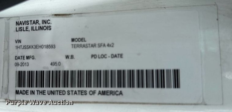 image for item EG5912 2014 International Terrastar box truck