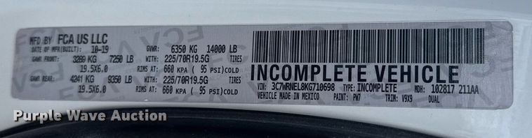 image for item EG5930 2019 Dodge Ram 5500 Crew Cab bale bed truck