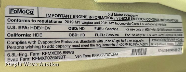 image for item EG5940 2019 Ford F550 Super Duty refrigerated truck