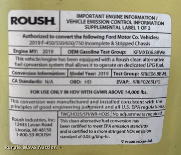 image for item EG5940 2019 Ford F550 Super Duty refrigerated truck