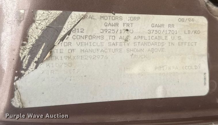 image for item EG6642 1994 Chevrolet K1500 