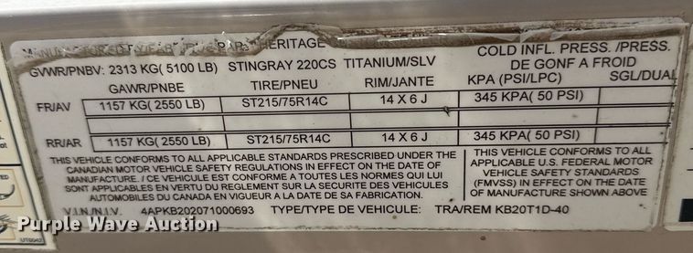 image for item EG8122 Stingray 220 Series boat