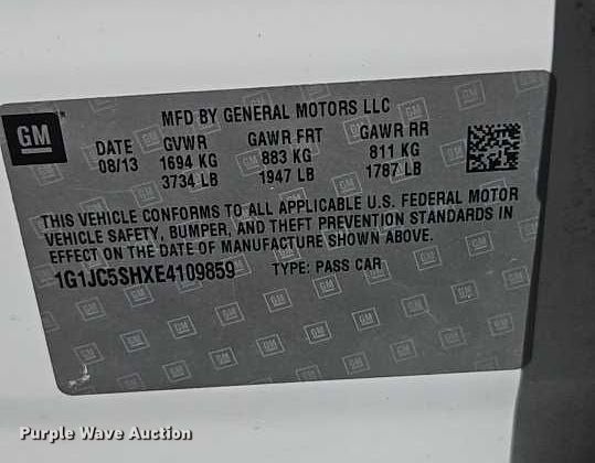 image for item EJ0125 2014 Chevrolet Sonic 