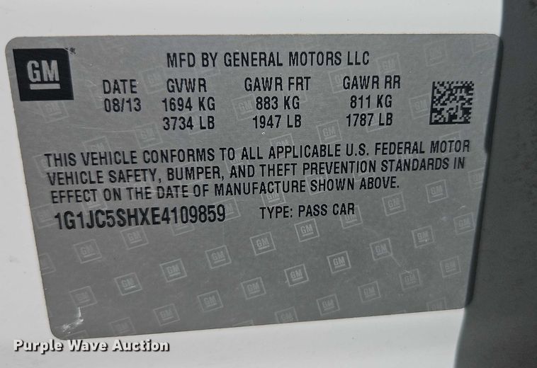 image for item EJ0125 2014 Chevrolet Sonic 