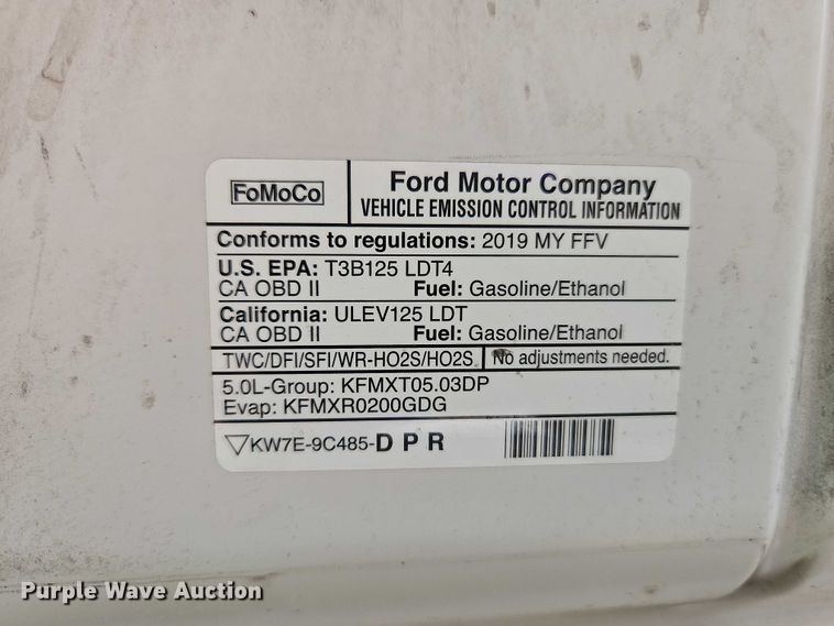 image for item EJ0130 2019 Ford F150 SuperCrew pickup truck