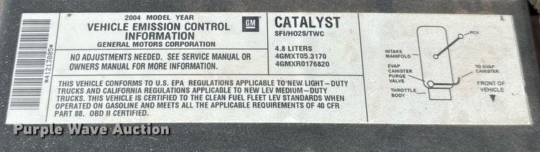 image for item EJ3105 2004 GMC Sierra 1500 Ext. Cab pickup truck