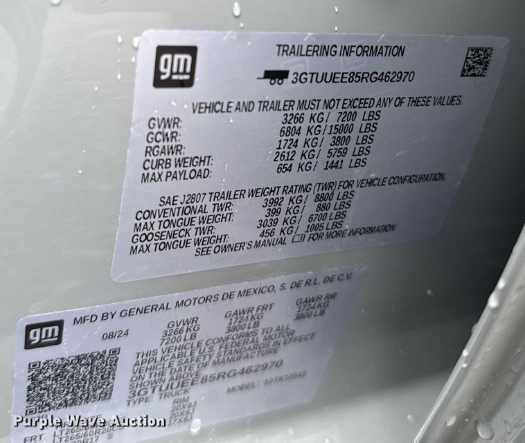 image for item EJ4809 2024 GMC Sierra 1500 Crew Cab pickup truck