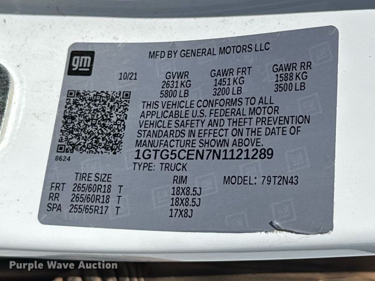 image for item EJ4812 2022 GMC Canyon Crew Cab pickup truck