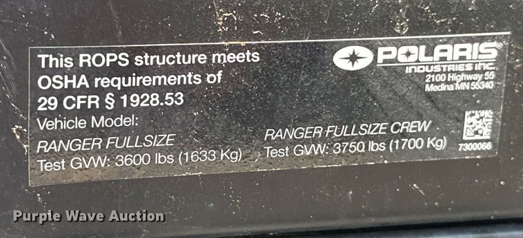 image for item EJ4819 2022 Polaris Ranger XP 1000 utility vehicle