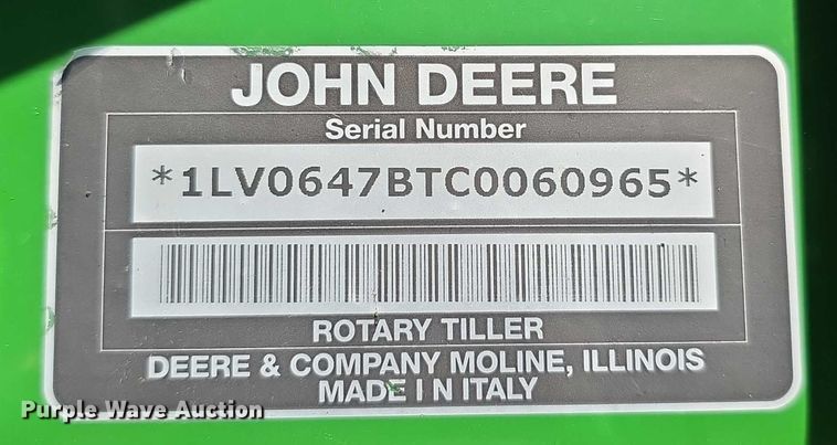 image for item EK5406 2012 John Deere  647 tiller