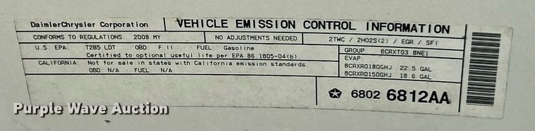 image for item EK8260 2008 Jeep Wrangler Unlimited SUV