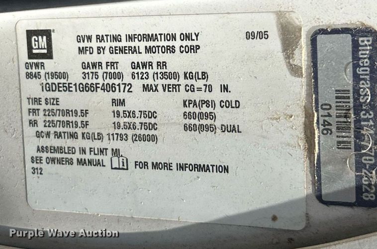 image for item EK8294 2006 GMC C5500 Crew Cab dump flatbed truck