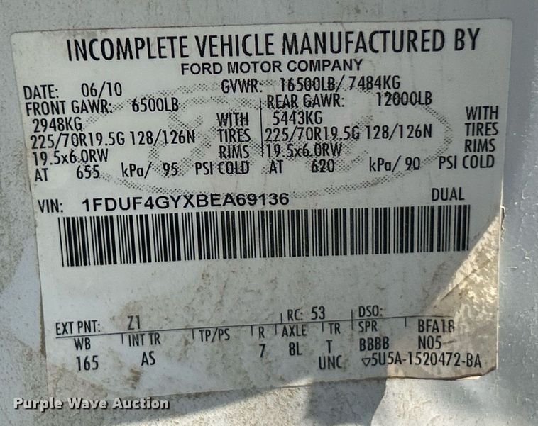 image for item EK8295 2011 Ford F450 Super Duty XL dump flatbed truck