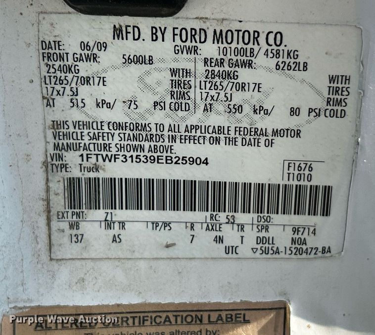 image for item EK8297 2009 Ford F350 Super Duty XL pickup truck