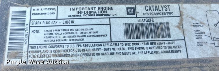 image for item EK8300 2002 Chevrolet Silverado 2500HD utility bed pickup truck