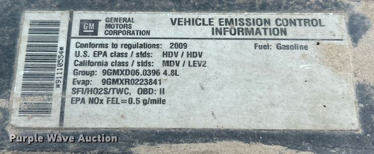 image for item EK8303 2009 Chevrolet Express 2500 utility van