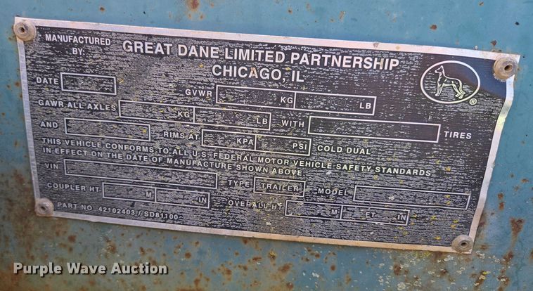 image for item EN3921 Great Dane Limited Partnership GCD-1-102 trailer dolly