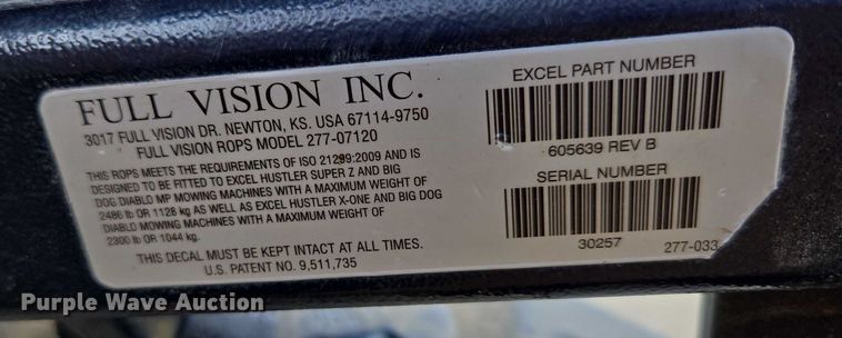 image for item EN3923 2018 Hustler 937037 ZTR lawn mower