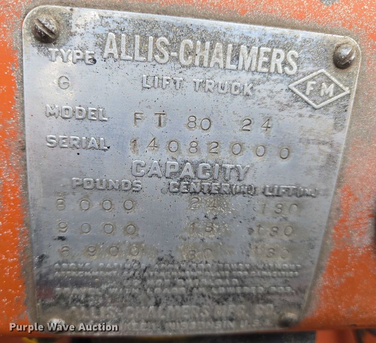 image for item EN8204 Allis-Chalmers FT 80 forklift