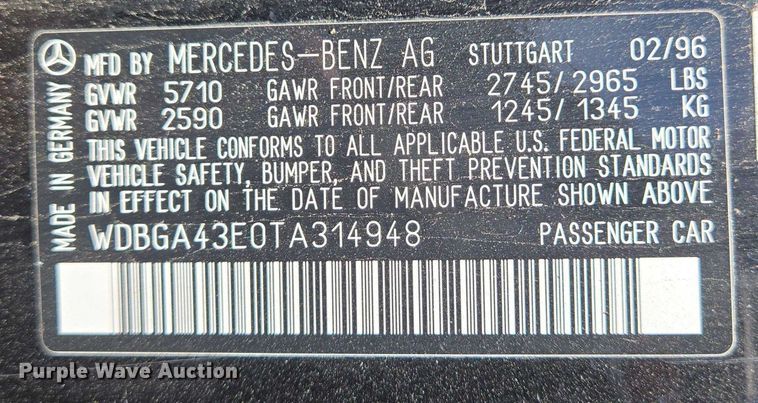 image for item EN8211 1996 Mercedes-Benz  S420 