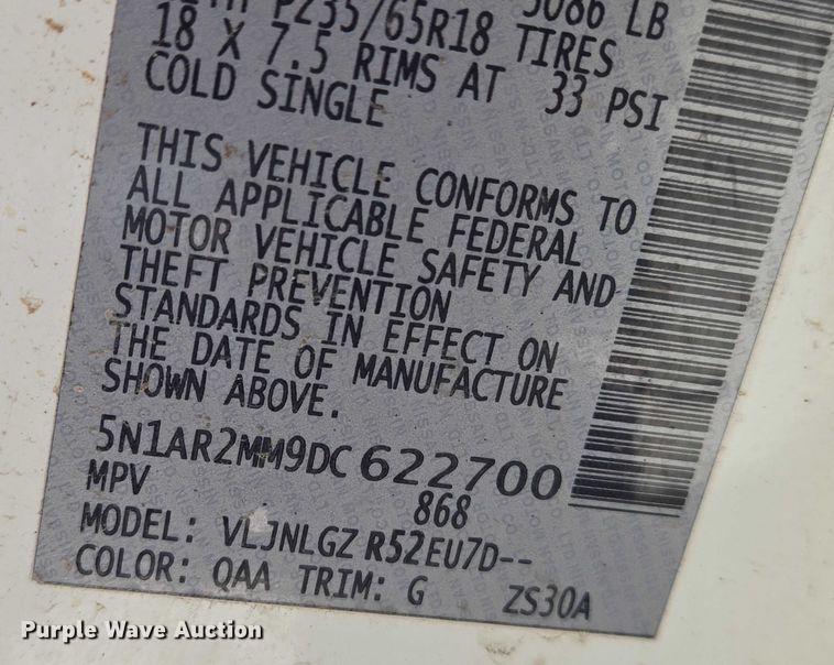 image for item EN8214 2013 Nissan Pathfinder SUV