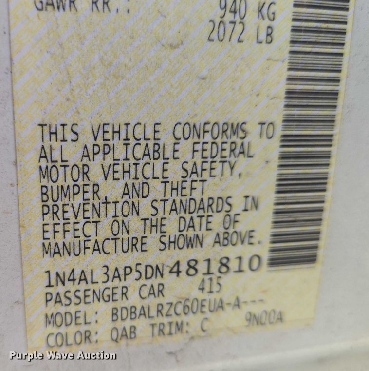 image for item EN8216 2013 Nissan Altima 