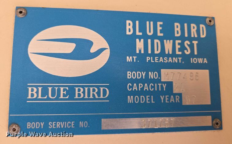 image for item EN8218 1996 Blue Bird school bus