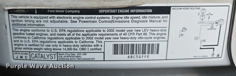 image for item EO1067 2002 Ford E450 ambulance