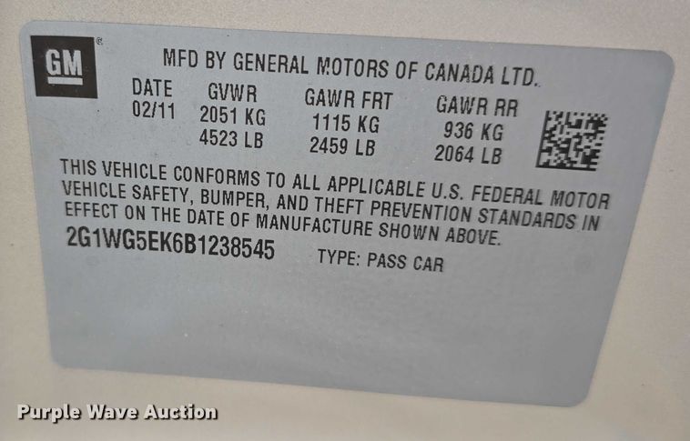 image for item EO1070 2011 Chevrolet Impala 