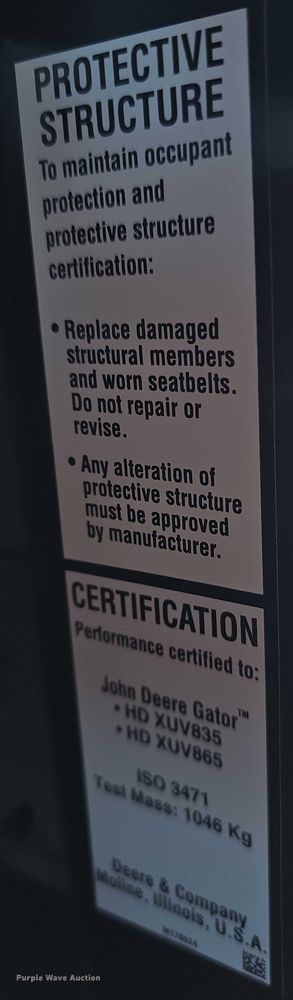 image for item EO1085 2024 John Deere XUV865M Gator utility vehicle