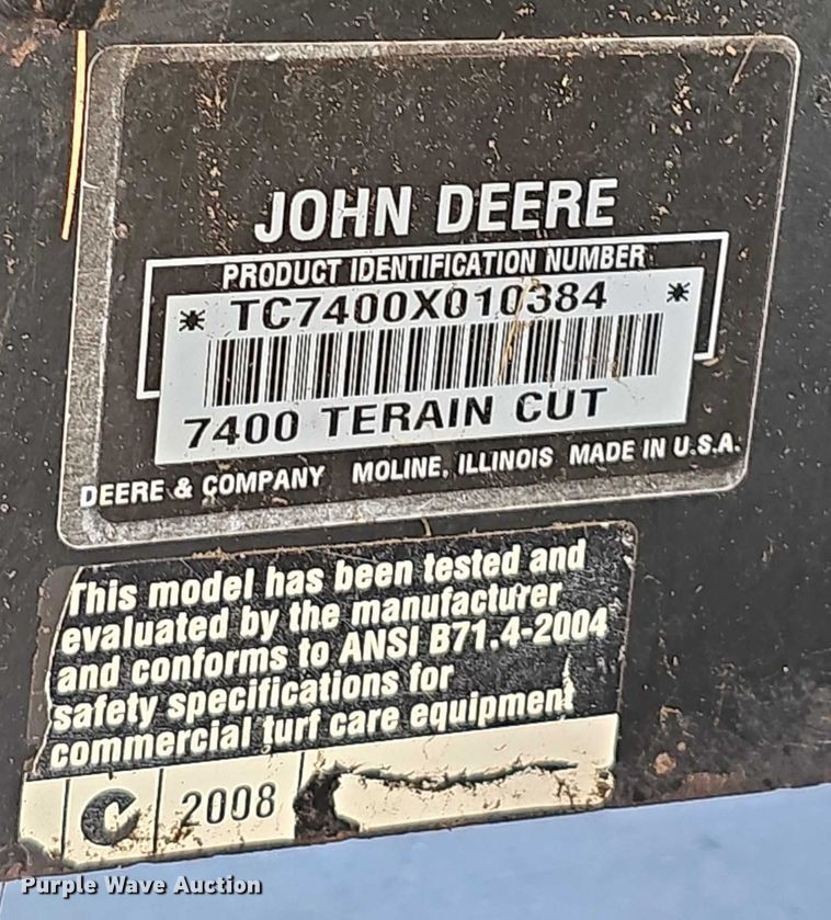 image for item EO1508 John Deere 7400 TerrainCut ZTR lawn mower