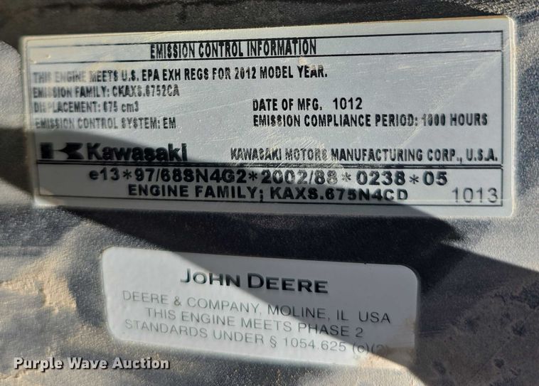 image for item EO1509 2012 John Deere TH Gator utility vehicle